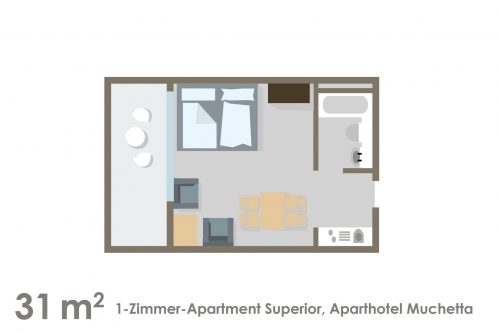Einzimmer-Apartment Superior - Aparthotel Muchetta
