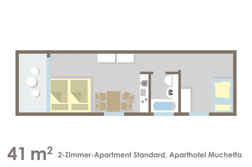 Zweizimmer-Apartment - Aparthotel Muchetta